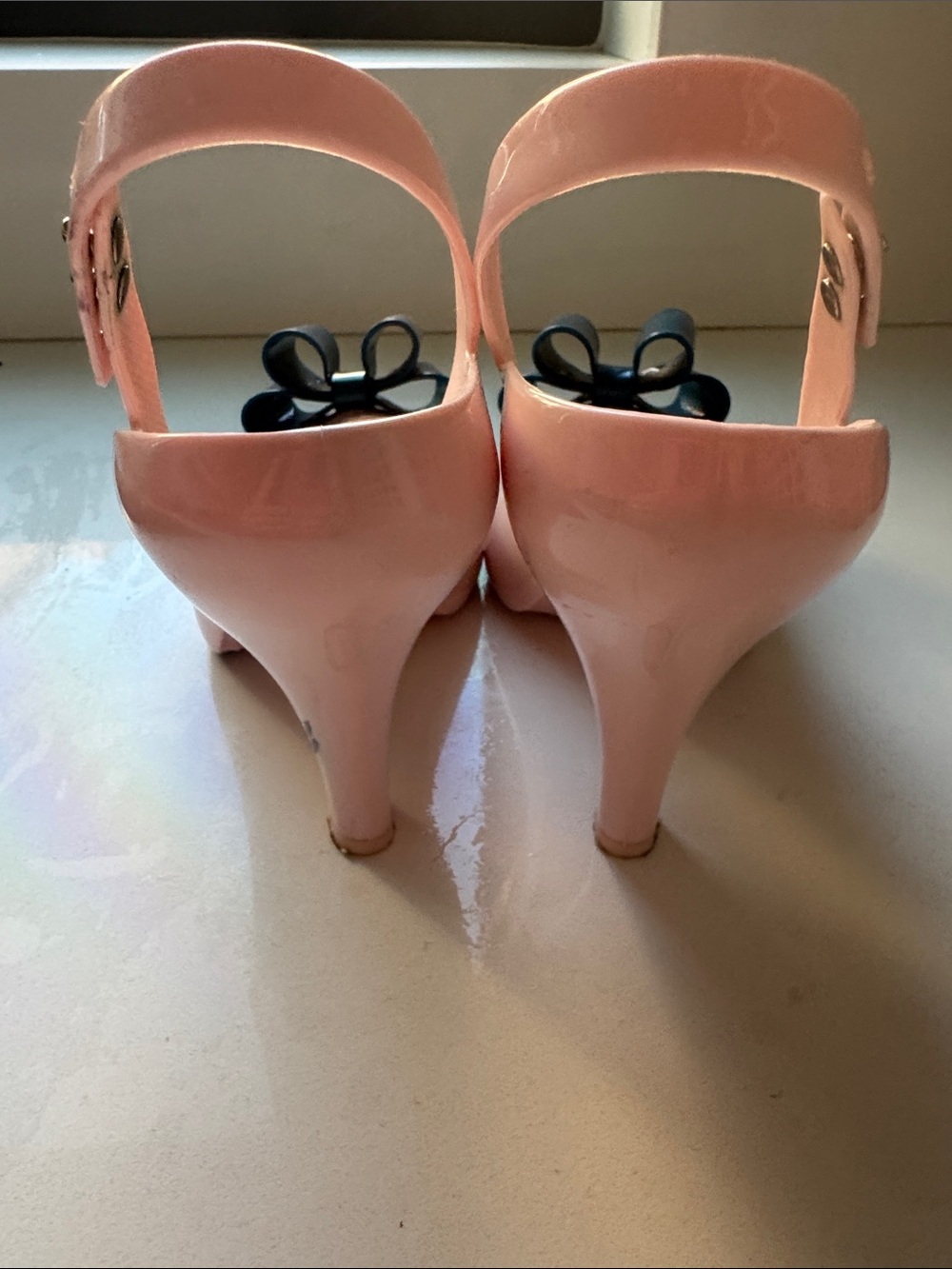 Vivienne Westwood anglomania Pink Slingback Heels with Teal Bow classic see pic - Picture 4 of 9